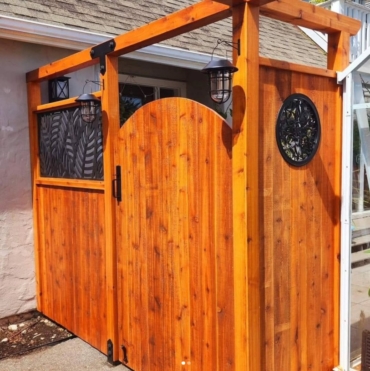 A nice stained cedar gate